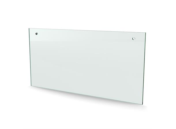 Herdet glass med hull, 4mm, flat 297x150, 2hull, 40/15, 5mm hull 