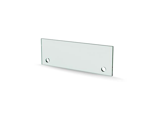 Herdet glass med hull, 4mm, flat 200x70, 2hull, 30/15, 9mm hull 
