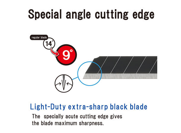 Knivblad NT Cutter BA13P sort 10pk, 9mm bredde på blad 