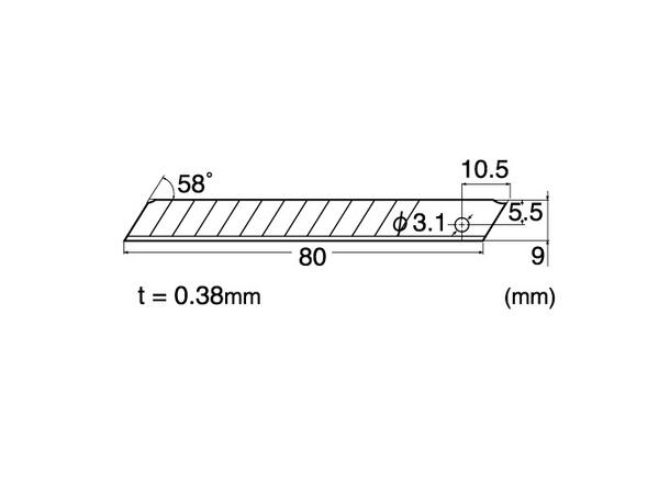 Knivblad NT Cutter BA-300 rustrfri 6pk, 9mm bredde på blad 