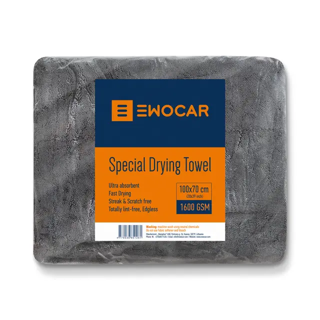 Ewocar Special Drying Towel 1600g 70x100cm, Grey 