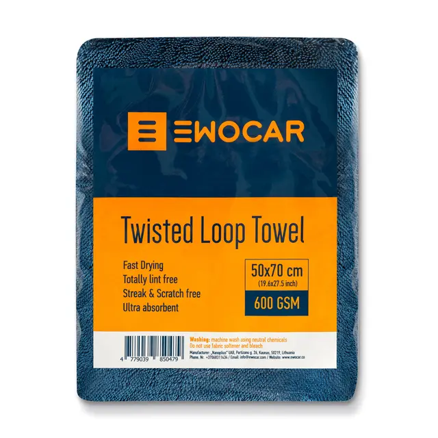 Ewocar Twisted Loop Towel 600g 50x70cm 