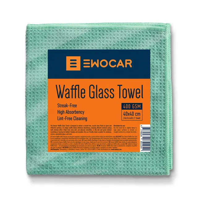 Ewocar Waffle Glass Towel 400g 40x40cm 