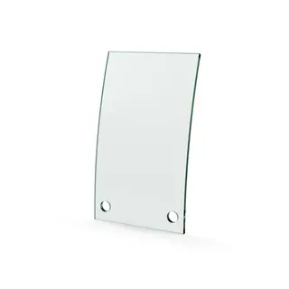 Herdet glass med hull, 4mm, kurvet 100x170, 2hull, 16/21, 11mm hull