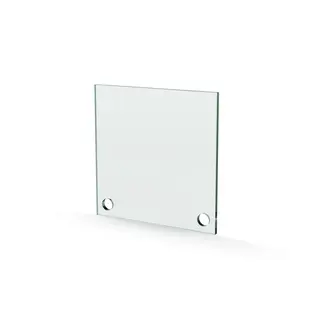 Herdet glass med hull, 4mm, flat 120x120, 2hull, 15/15, 11mm hull