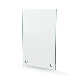 Herdet glass med hull, 4mm, flat 100x170, 2hull, 16/21, 11mm hull