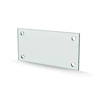 Herdet glass med hull, 4mm, flat 200x100, 4hull, 15/15, 11mm hull