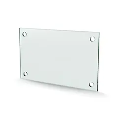 Herdet glass med hull, 4mm, flat 200x130, 4hull, 15/15, 11mm hull