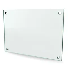 Herdet glass med hull, 8mm, flat 297x210, 4hull, 30/25, 11mm hull