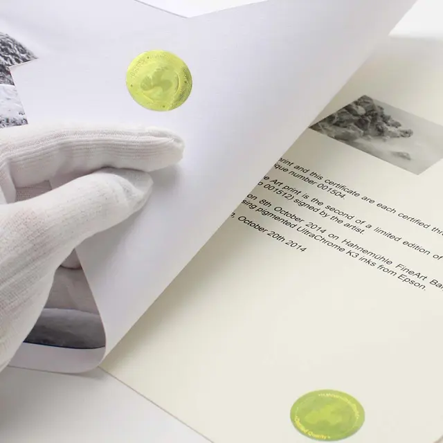 Hahnemühle Certificate of Authenticity A4 (25 ark) og 50 hologram 