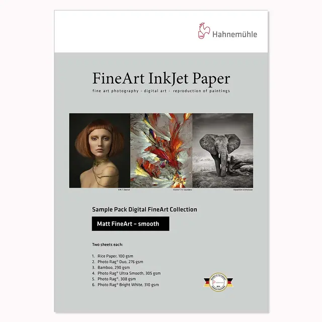 Hahnemühle FineArt Matt Smooth prøver Prøvepakke Matt Smooth 