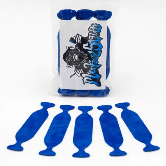 Monkey Strips Cornergame Blue filt til 10cm skrape, 30pk 
