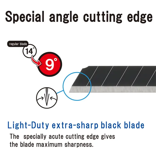 Knivblad NT Cutter BA-53P sort 50pk, 9mm bredde på blad 